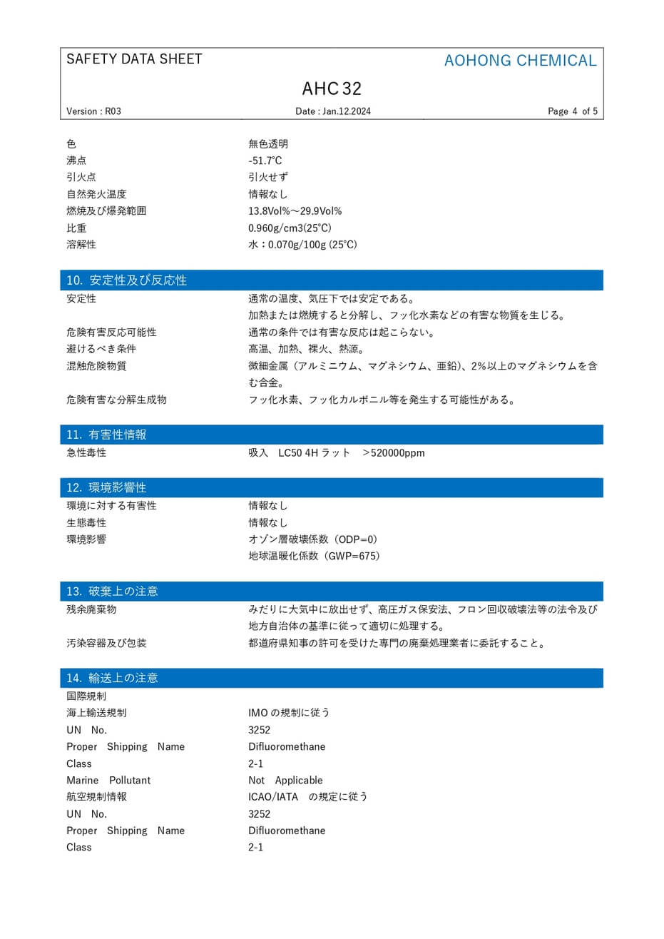 フロンガスR32 10kg